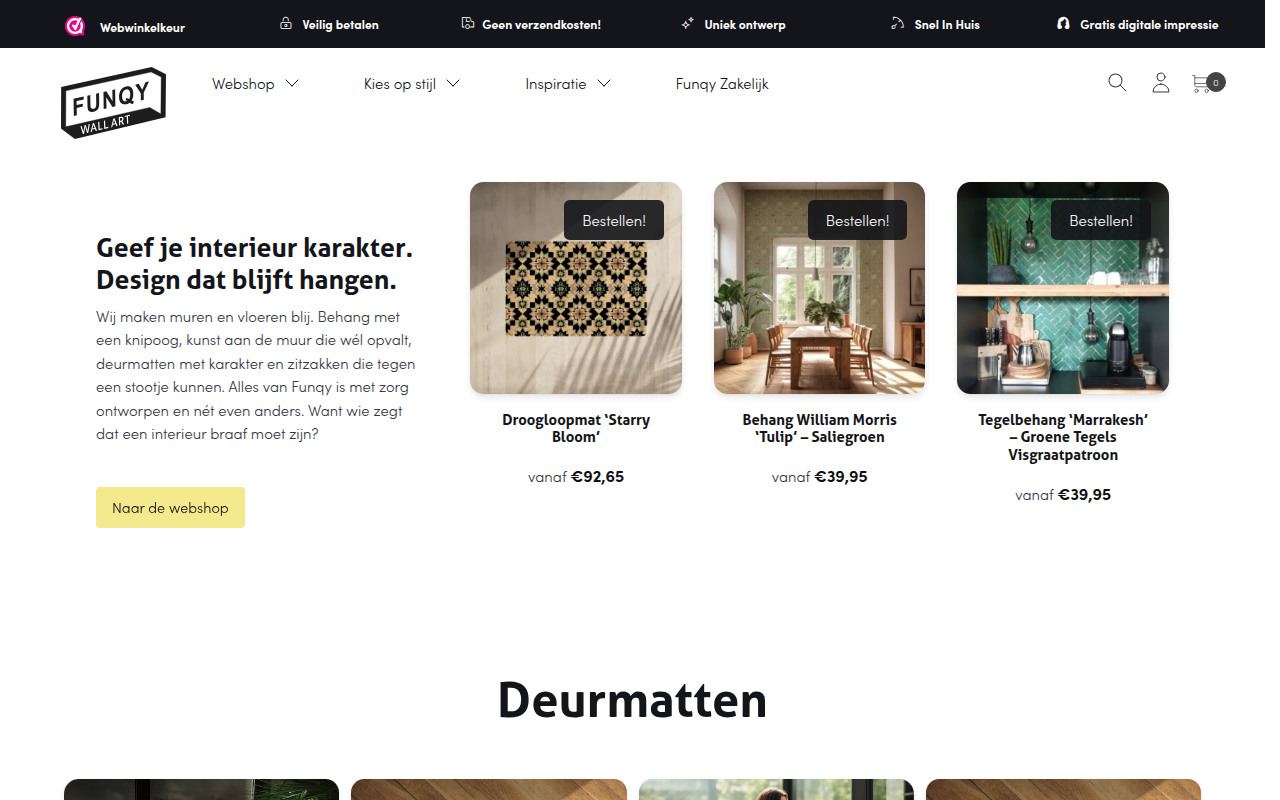 Screenshot van funqy.nl