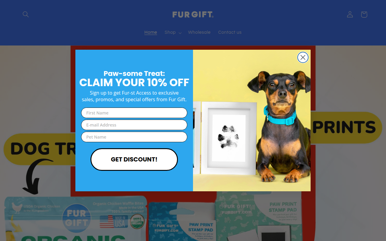 Screenshot van furgift.com