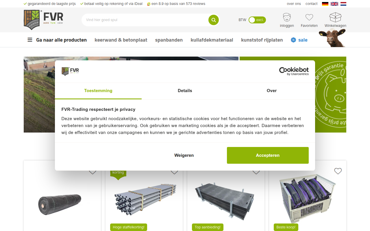 Screenshot van fvr-trading.nl