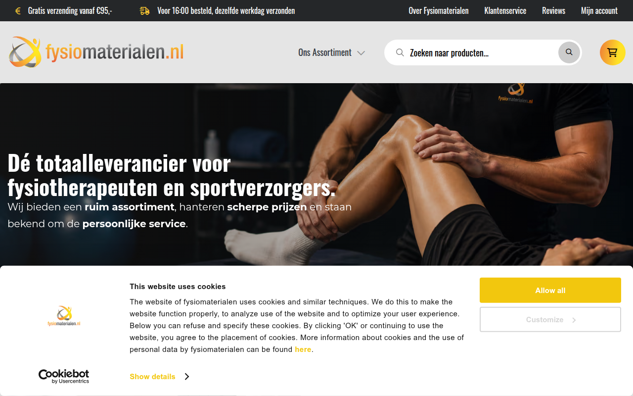 Screenshot van fysiomaterialen.nl
