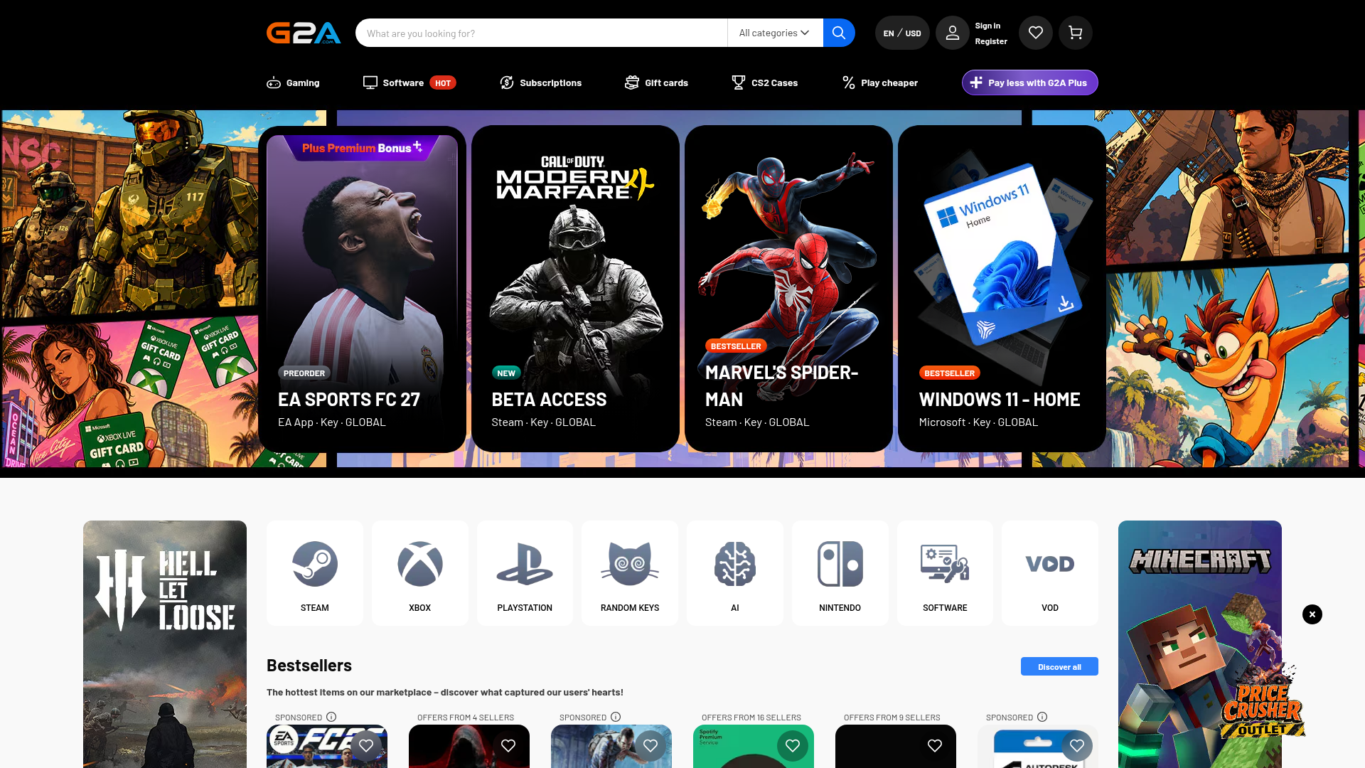Screenshot van G2A.COM