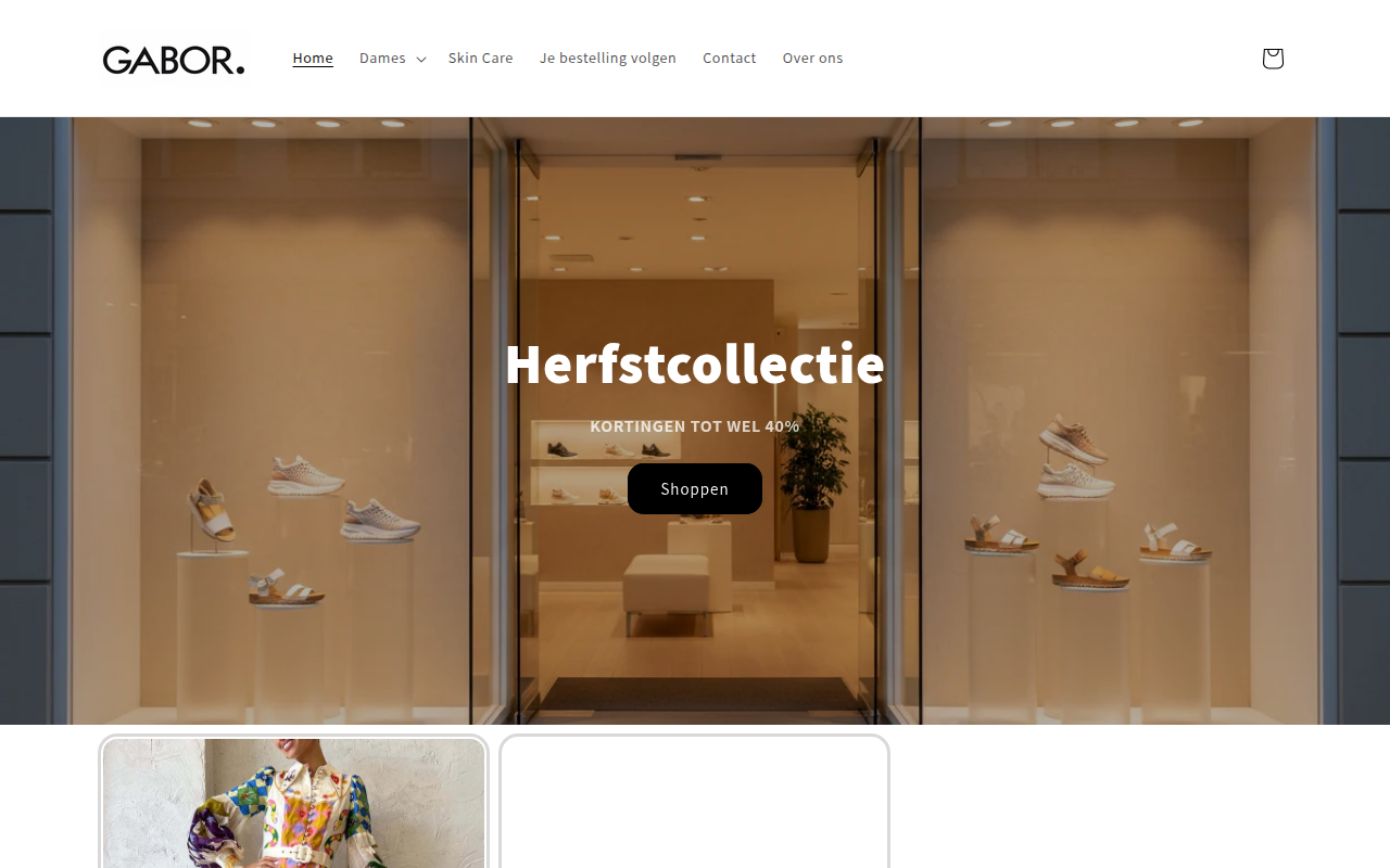 Screenshot van gabor-beauty.nl