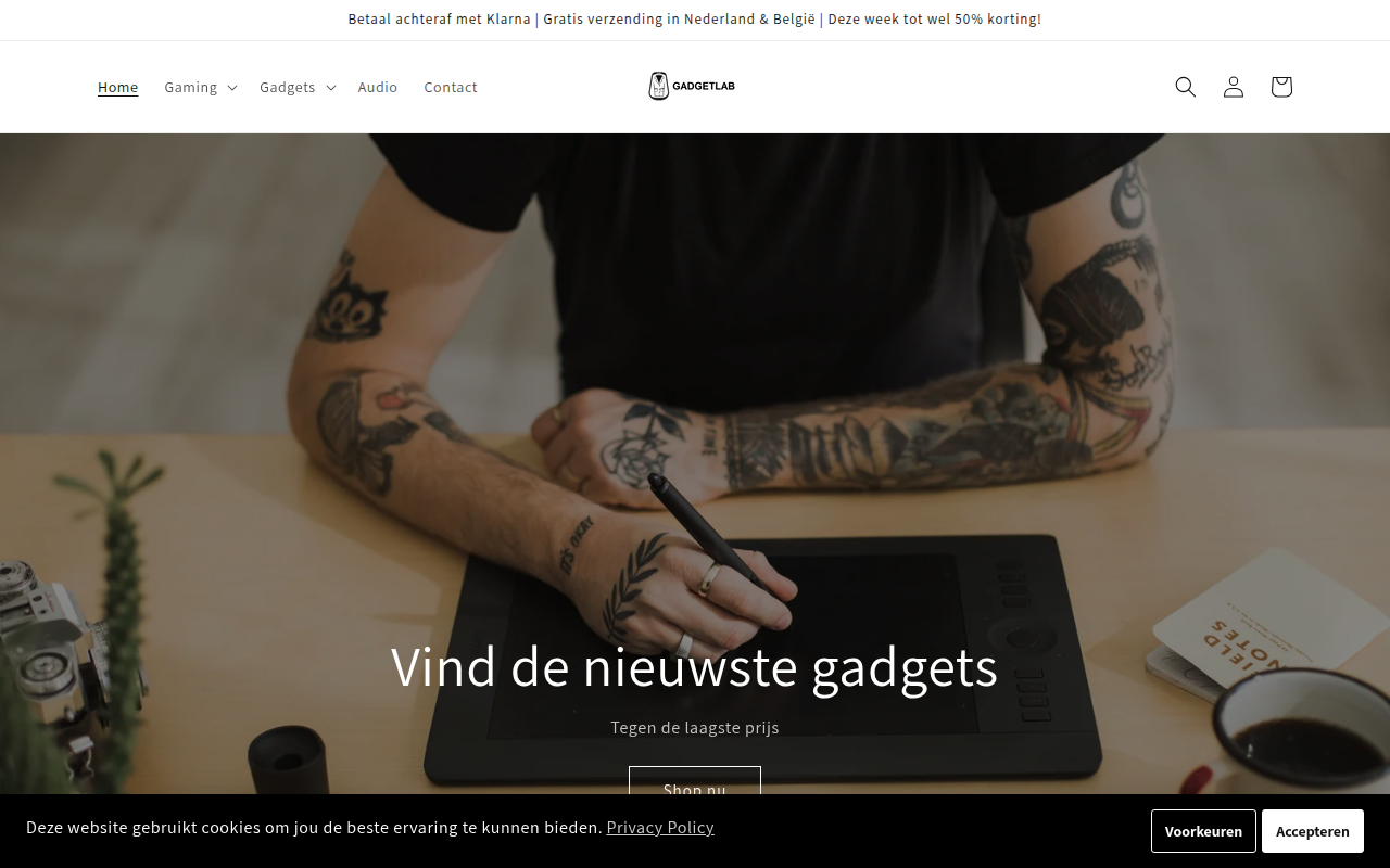Screenshot van gadgetlab.nl