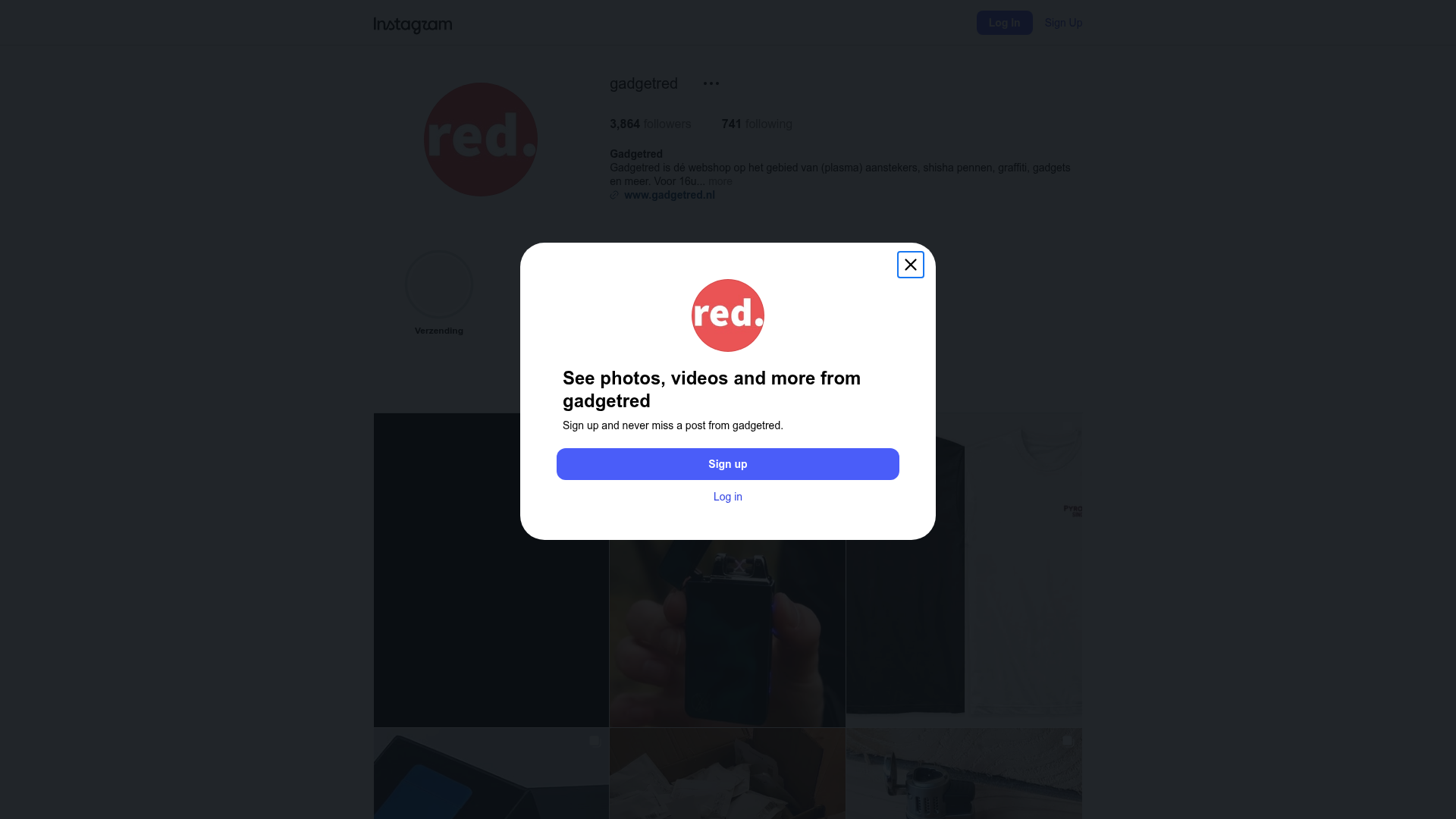 Screenshot van gadgetred.nl