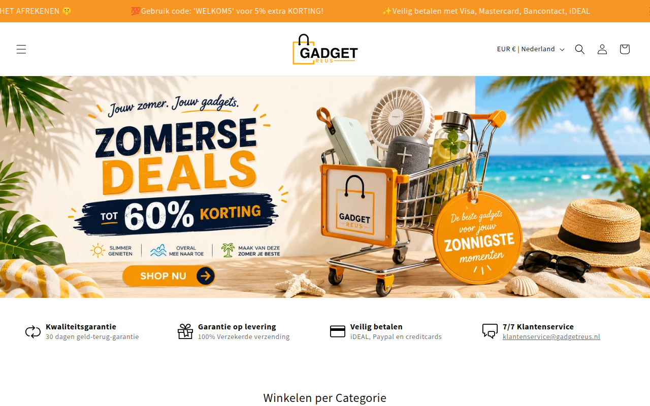 Screenshot van gadgetreus.nl