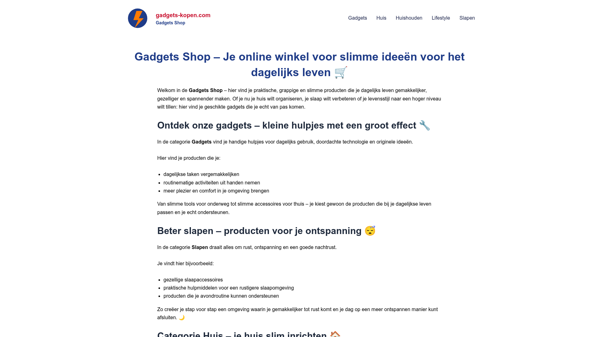 Screenshot van gadgets-kopen.com