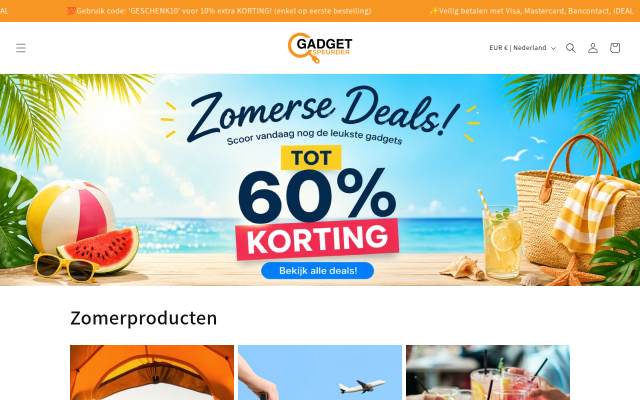 Screenshot van gadgetspeurder.nl