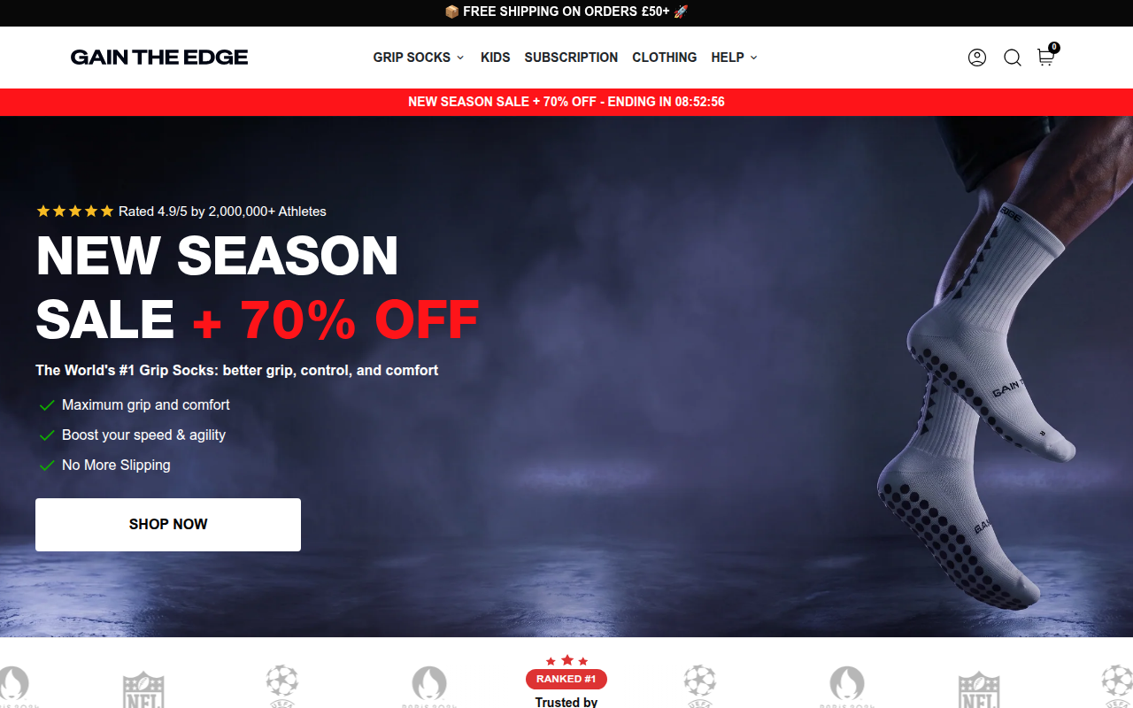Screenshot van gaintheedgeofficial.com