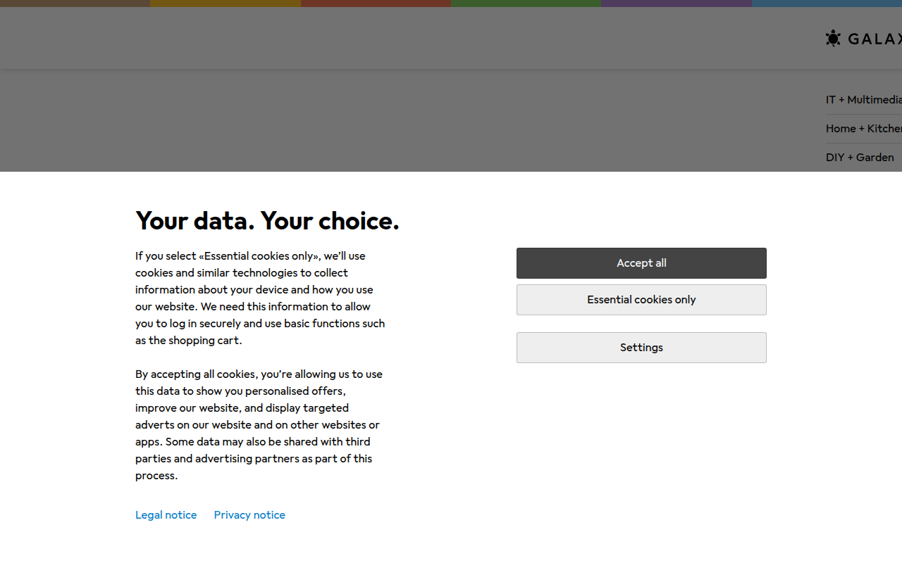 Screenshot van galaxus.it