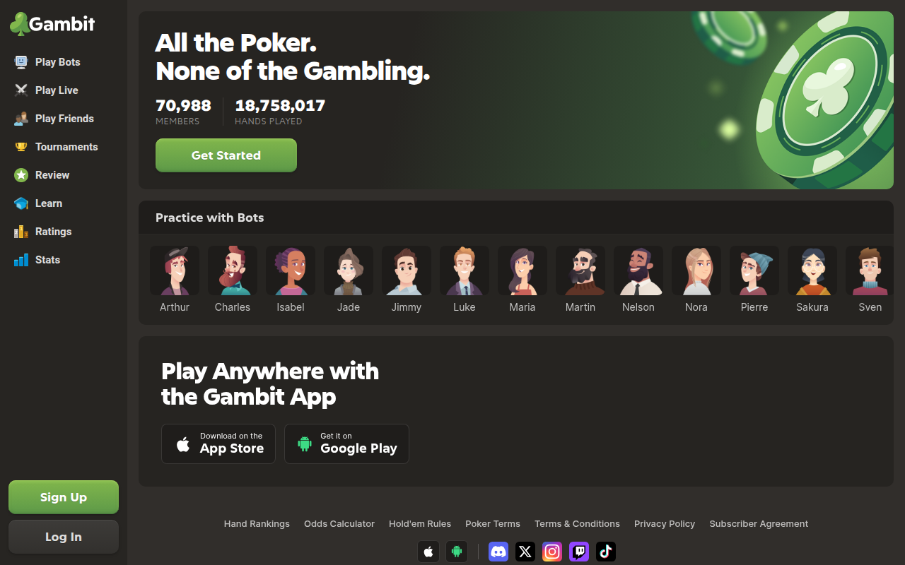 Screenshot van gambit.com