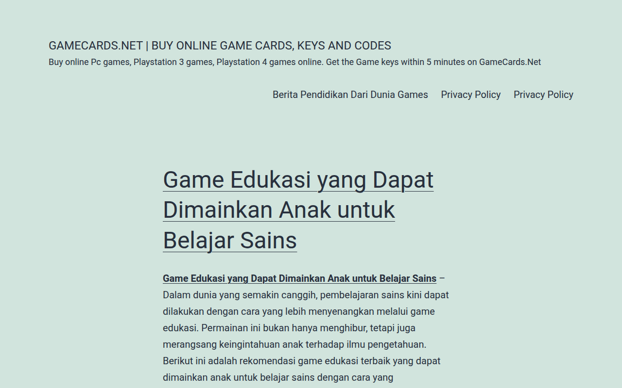 Screenshot van gamecards.net