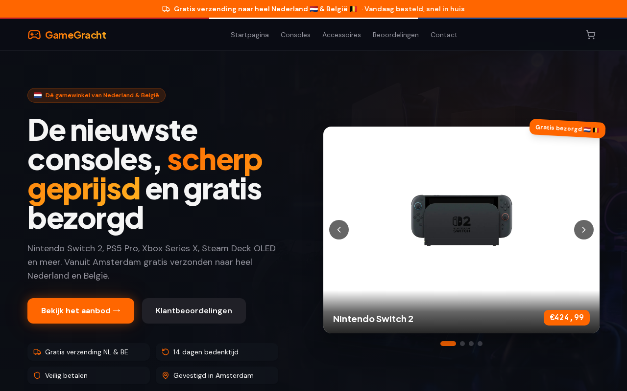 Screenshot van gamegracht.com