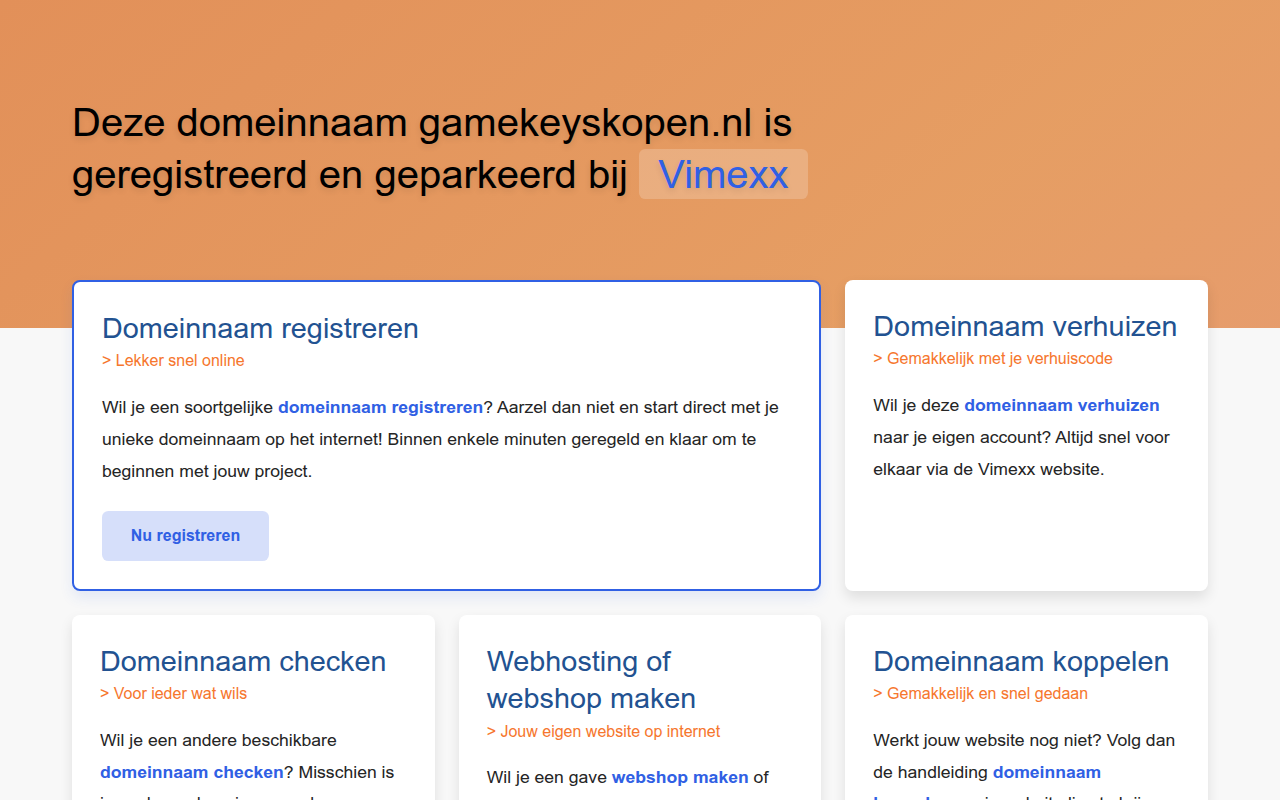 Screenshot van gamekeyskopen.nl