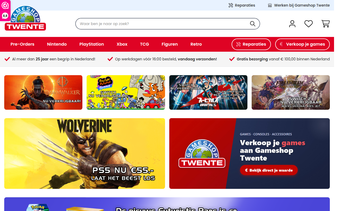 Screenshot van gameshop-twente.nl