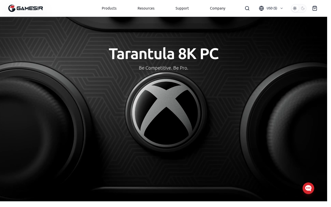 Screenshot van gamesir.com