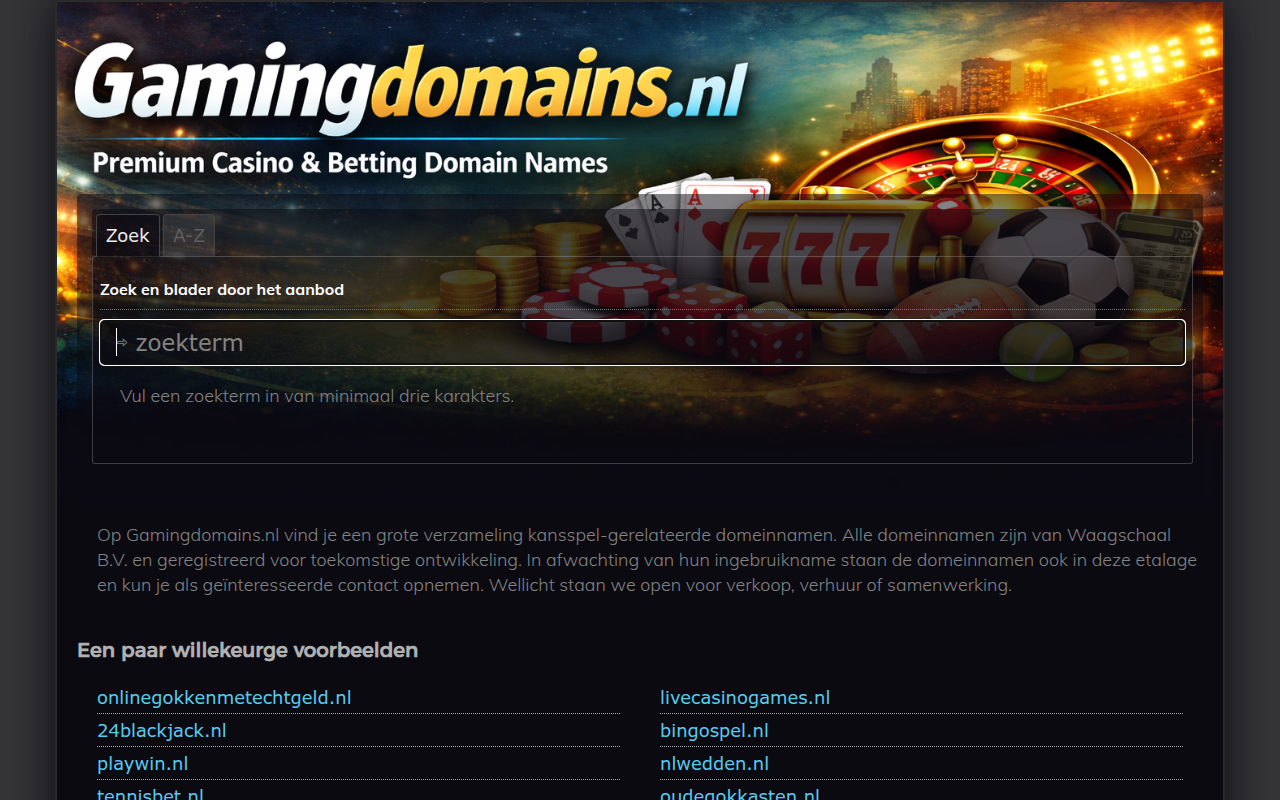 Screenshot van gamingdomains.nl