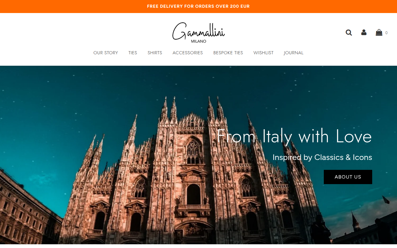 Screenshot van gammallini.com