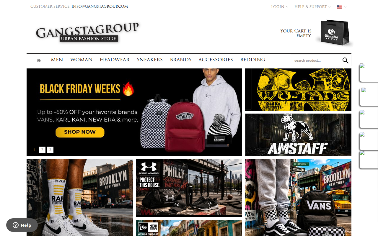 Screenshot van gangstagroup.com