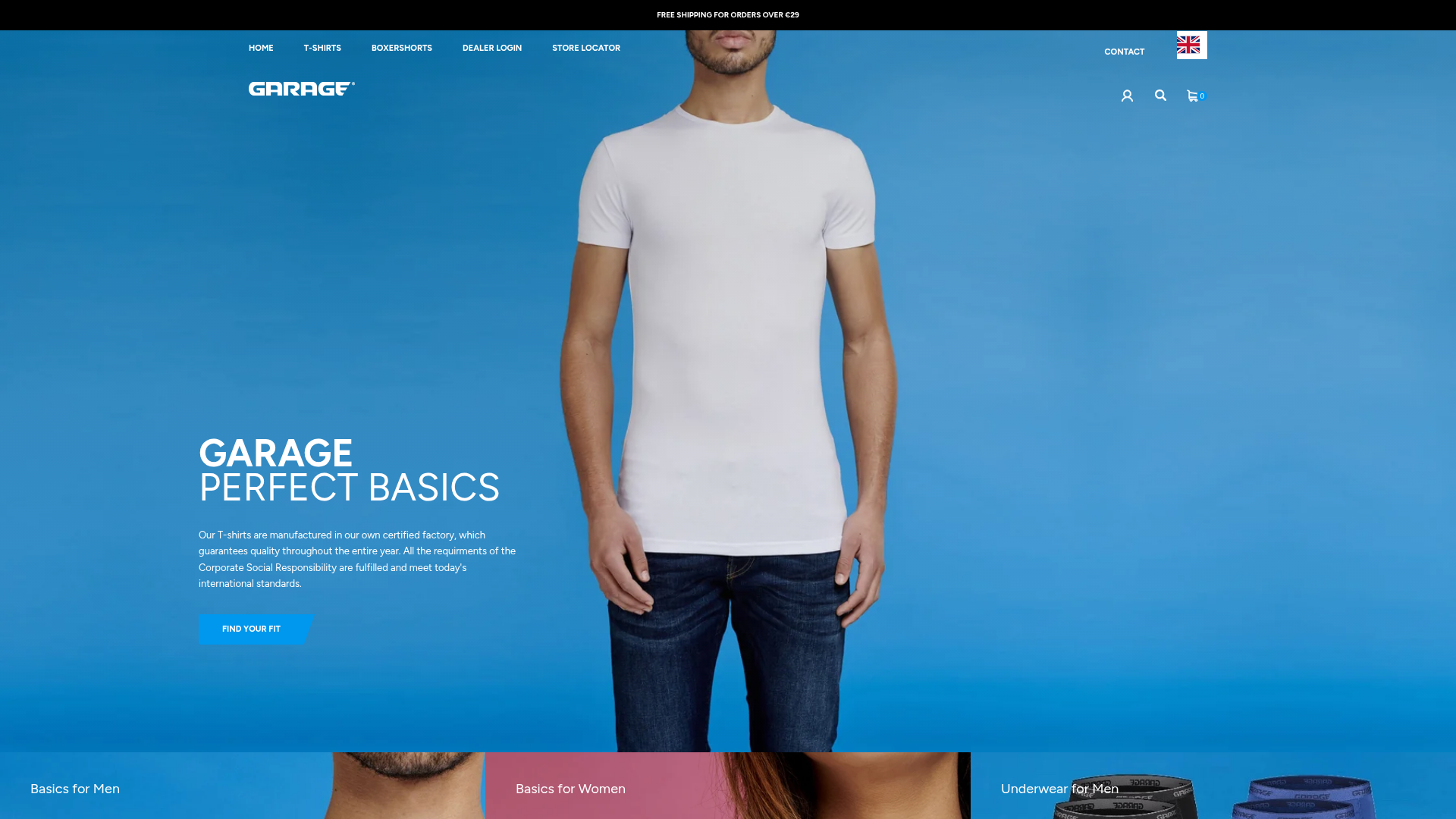 Screenshot van garagetshirts.nl