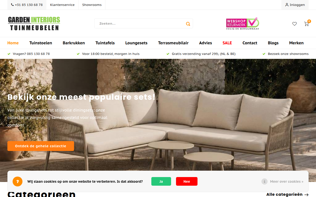 Screenshot van gardeninteriors.nl