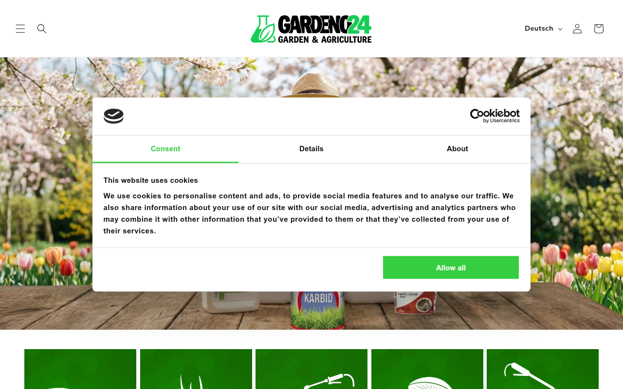 Screenshot van gardeno24.de