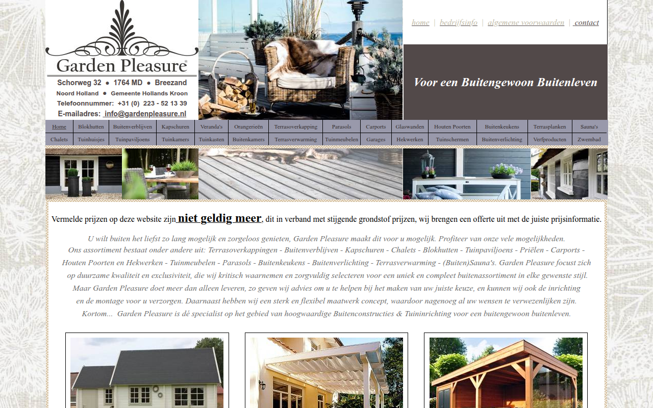 Screenshot van gardenpleasure.com