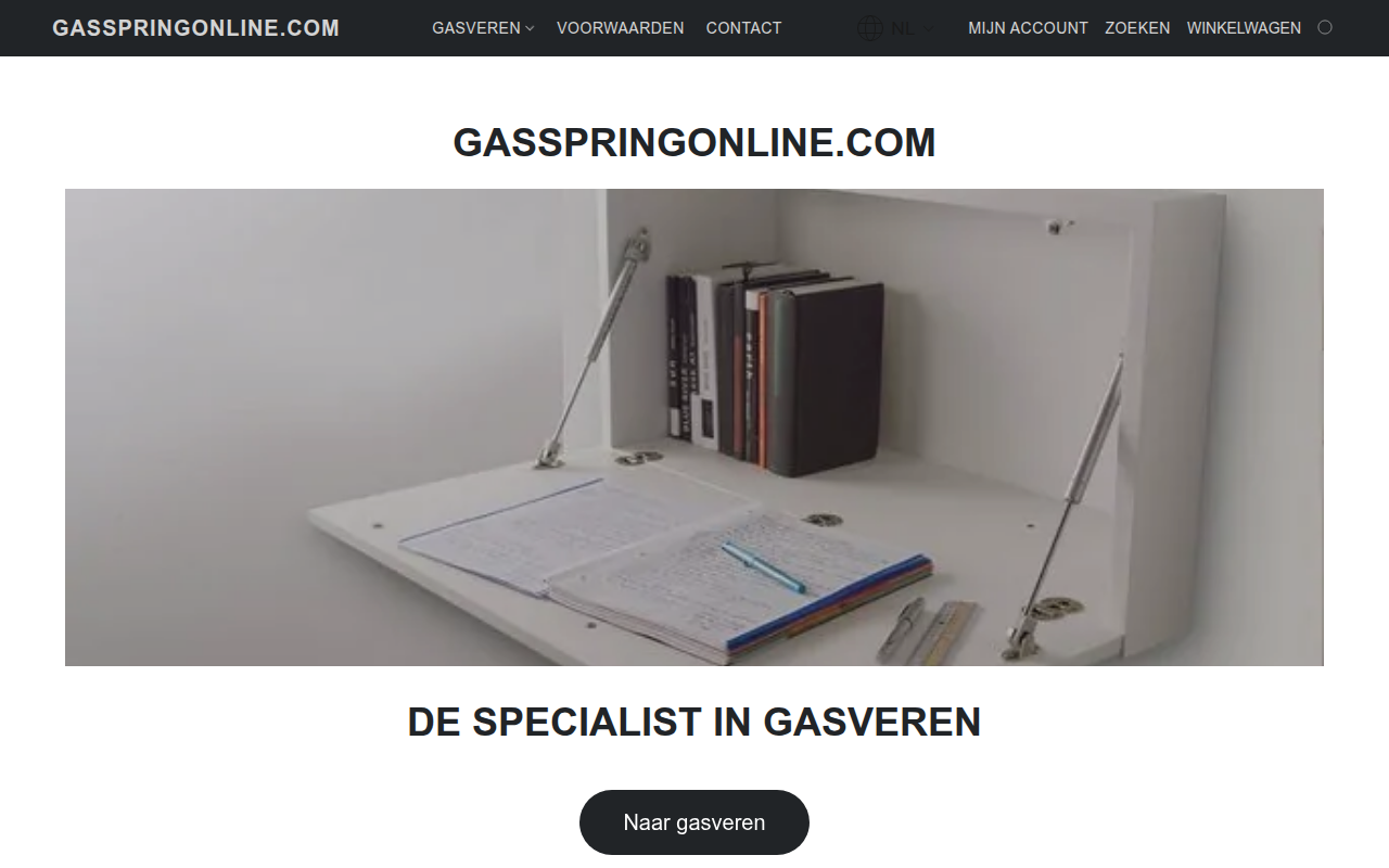 Screenshot van gasspringonline.com