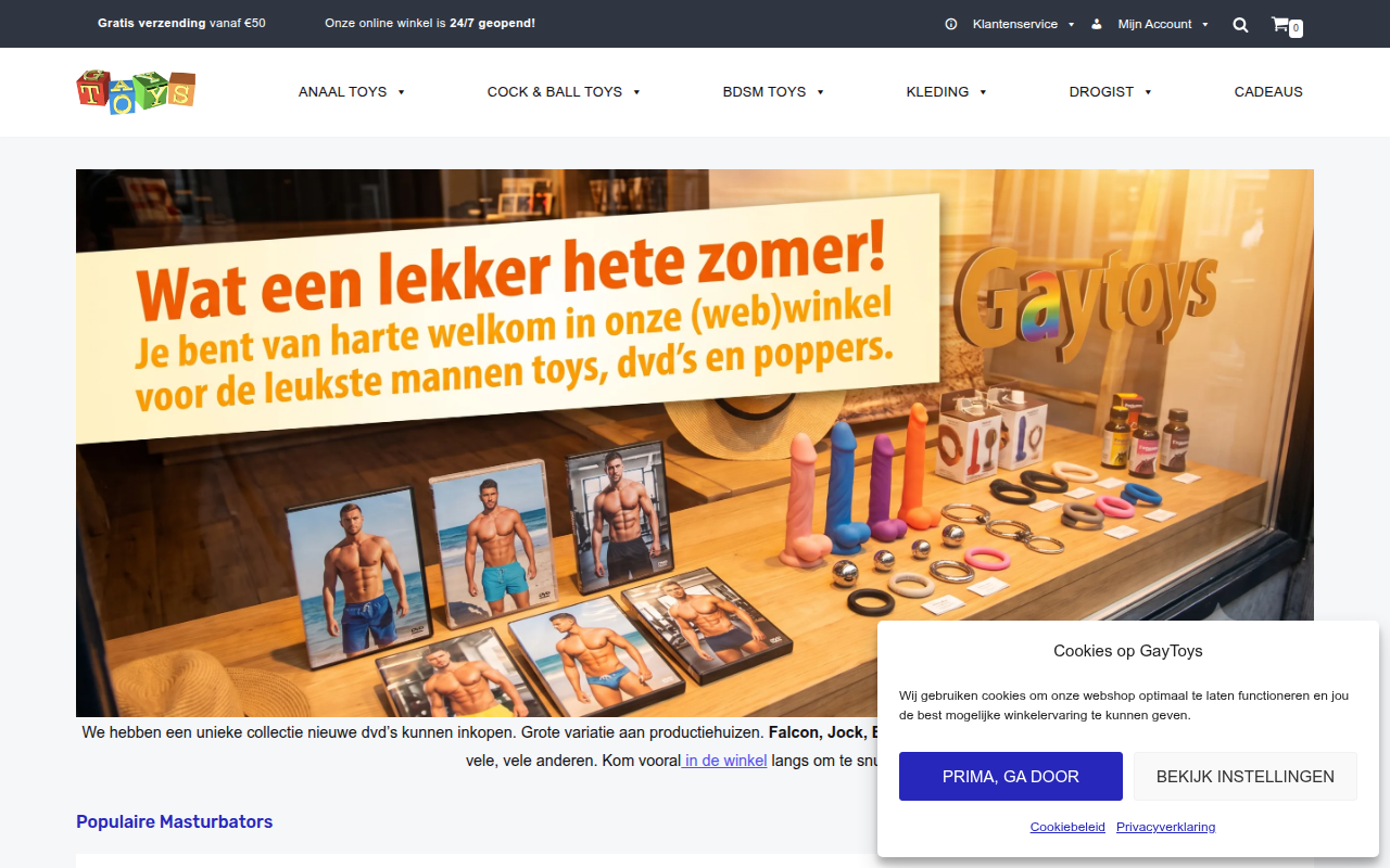 Screenshot van gaytoys.nl