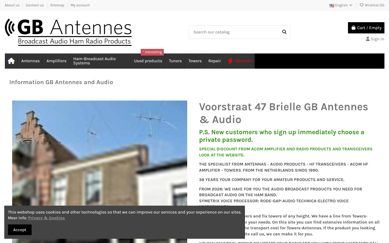 Screenshot van gbantennes.com