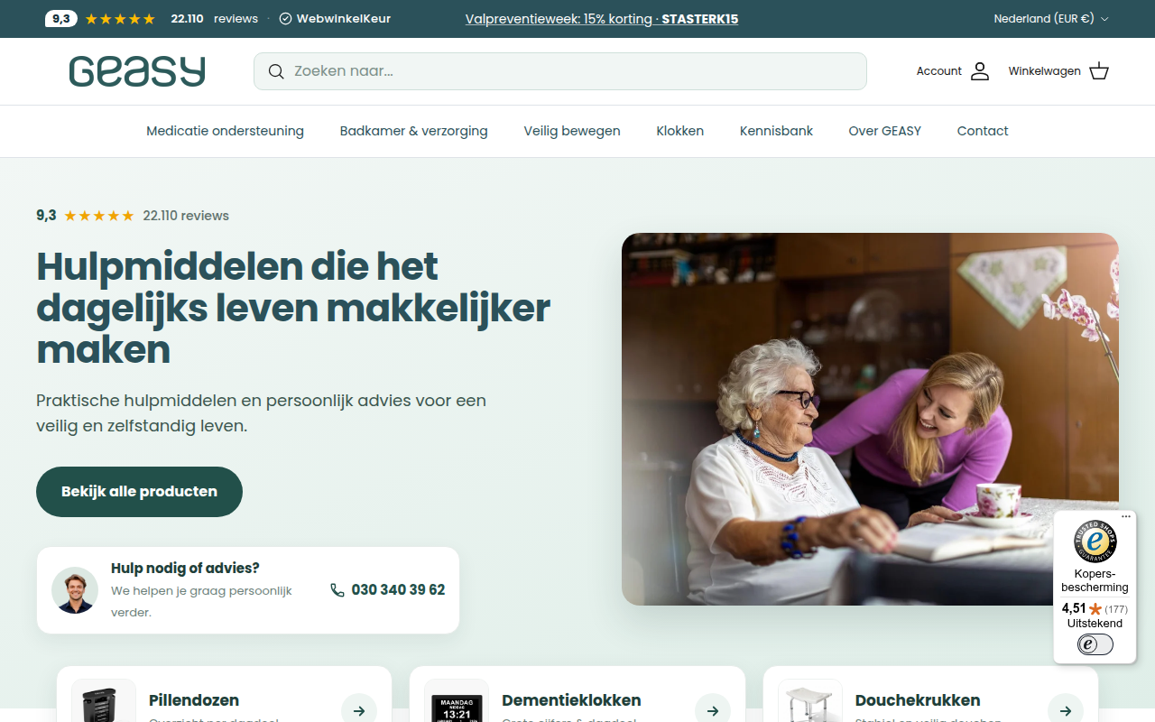 Screenshot van geasy.nl