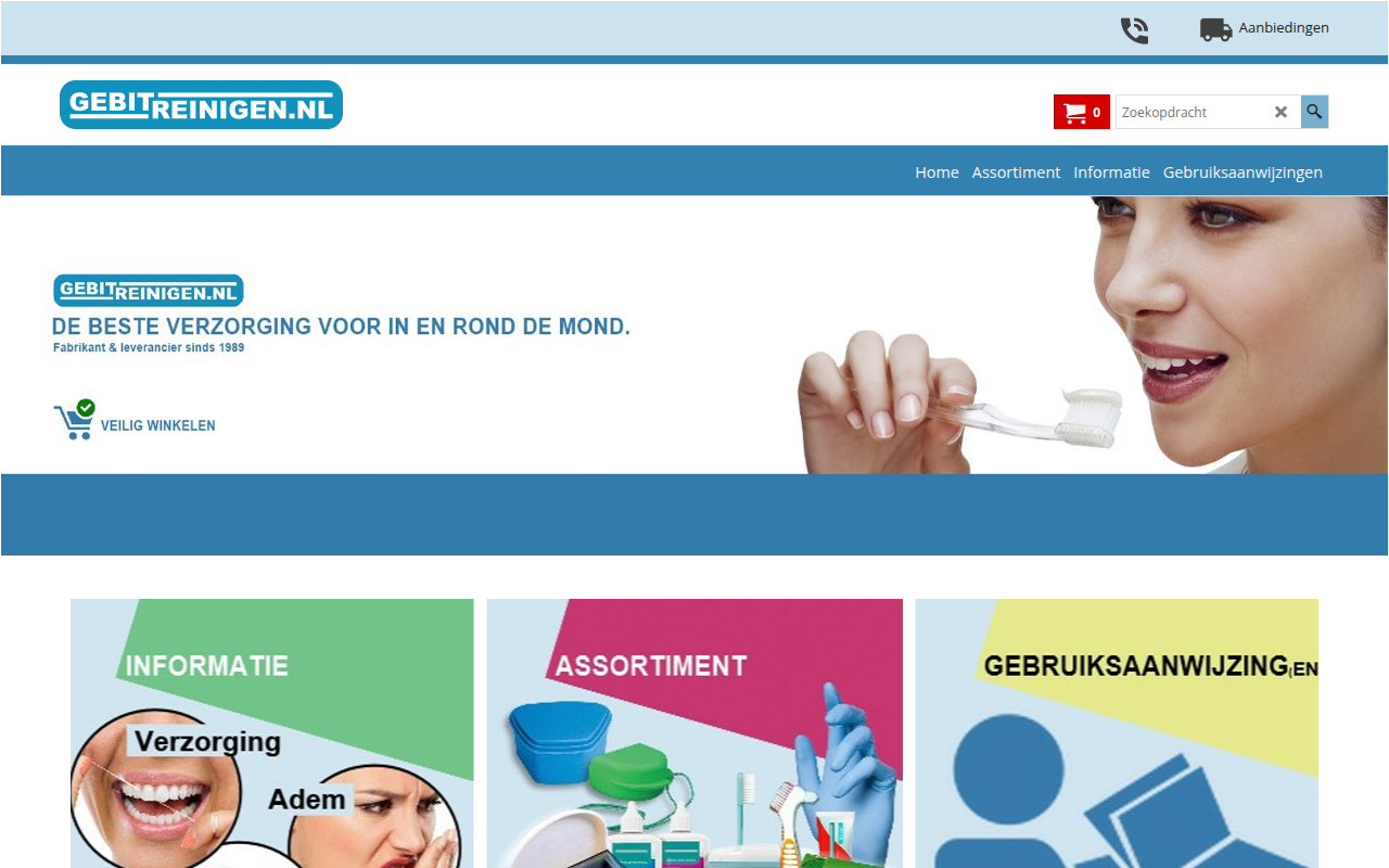 Screenshot van gebitreinigen.nl