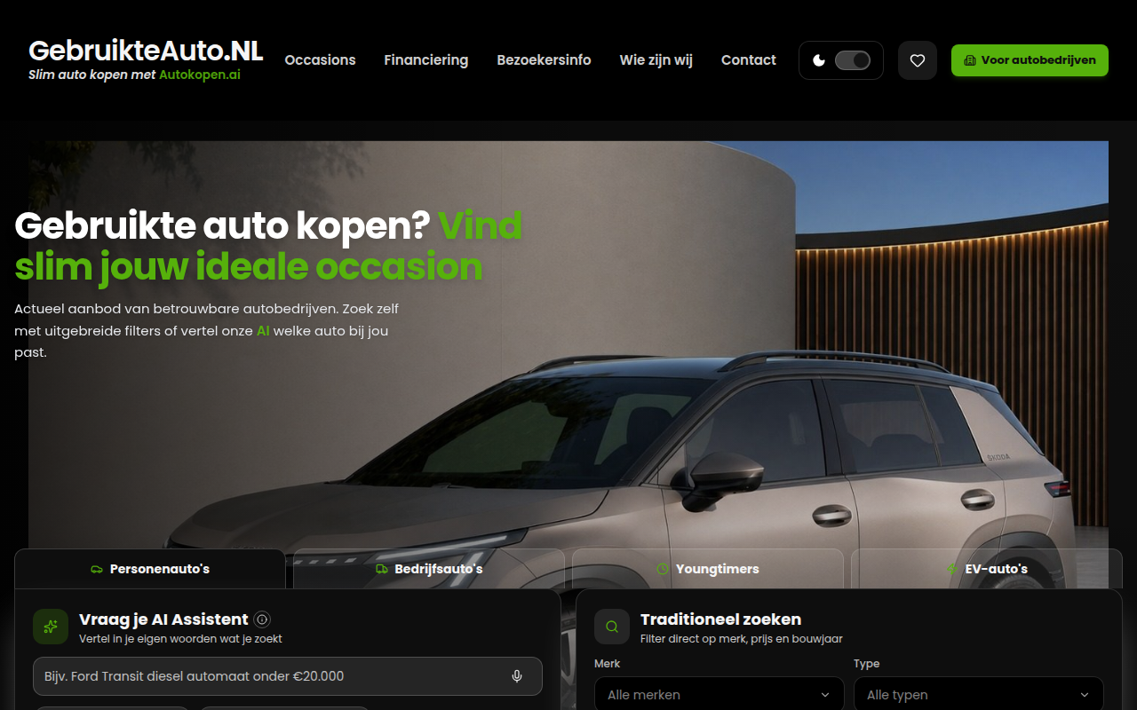 Screenshot van gebruikteauto.nl