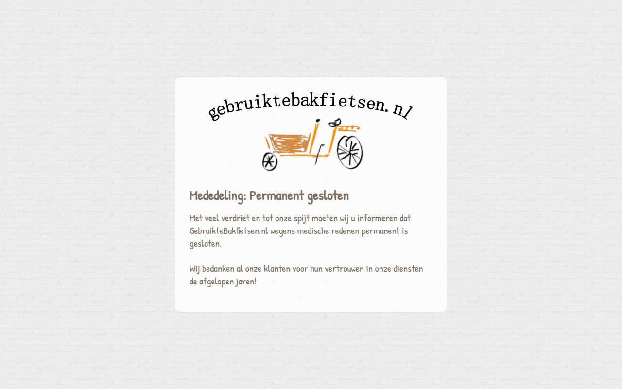Screenshot van gebruiktebakfietsen.nl