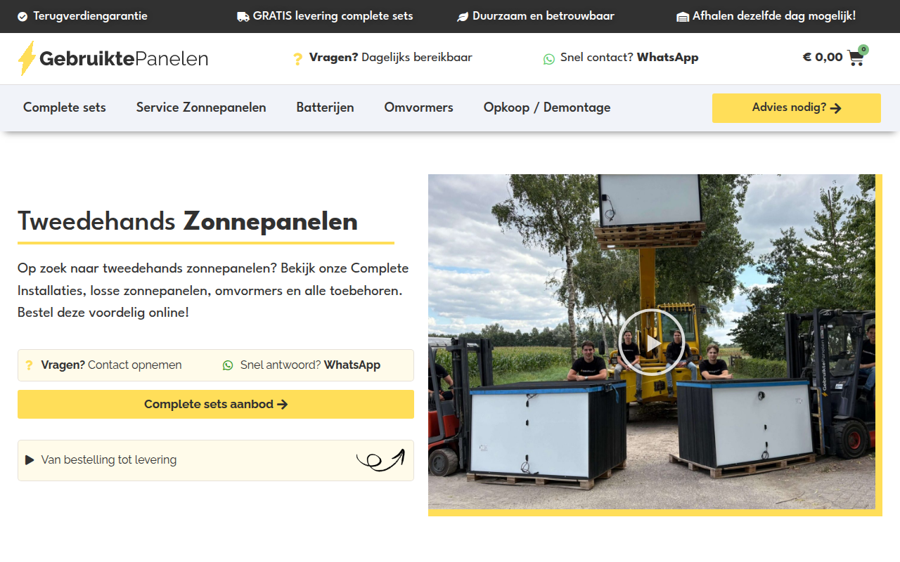 Screenshot van gebruiktepanelen.nl