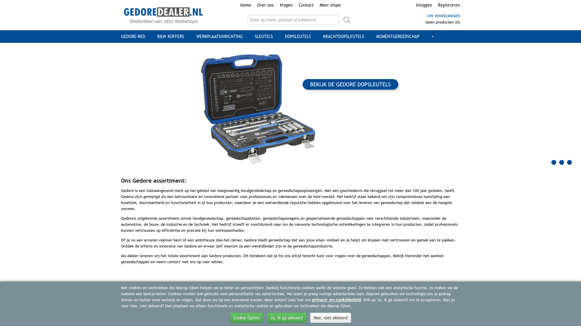 Screenshot van gedoredealer.nl