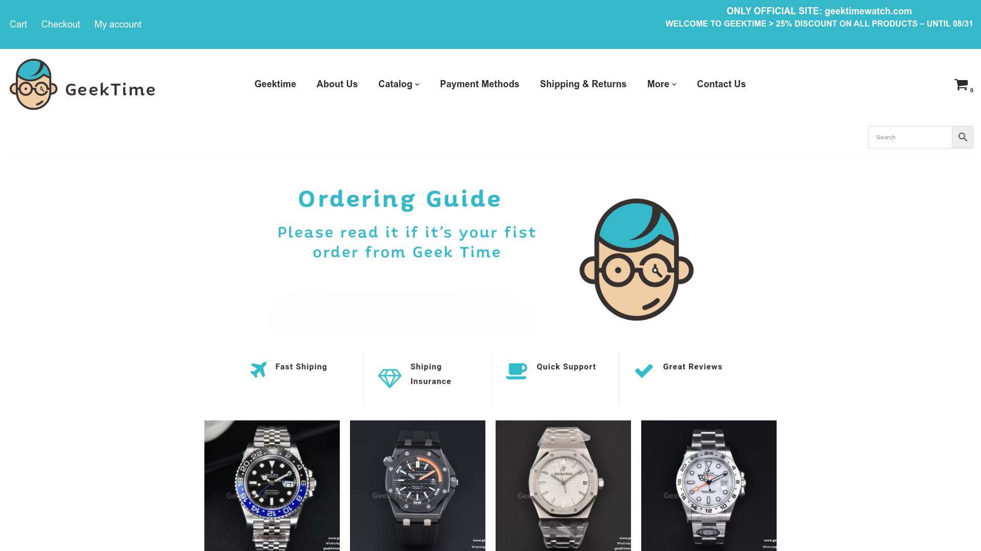 Screenshot van geektimewatch.com