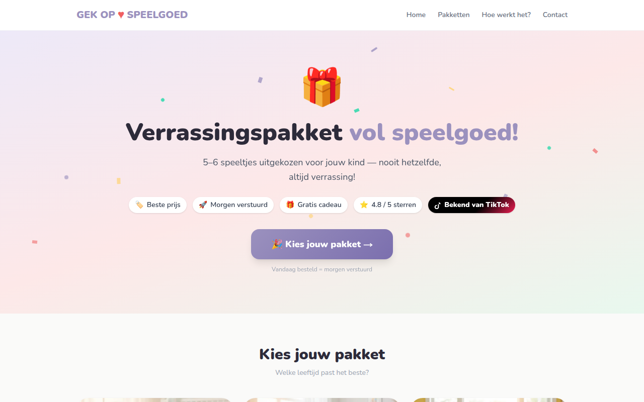 Screenshot van gekopspeelgoed.nl