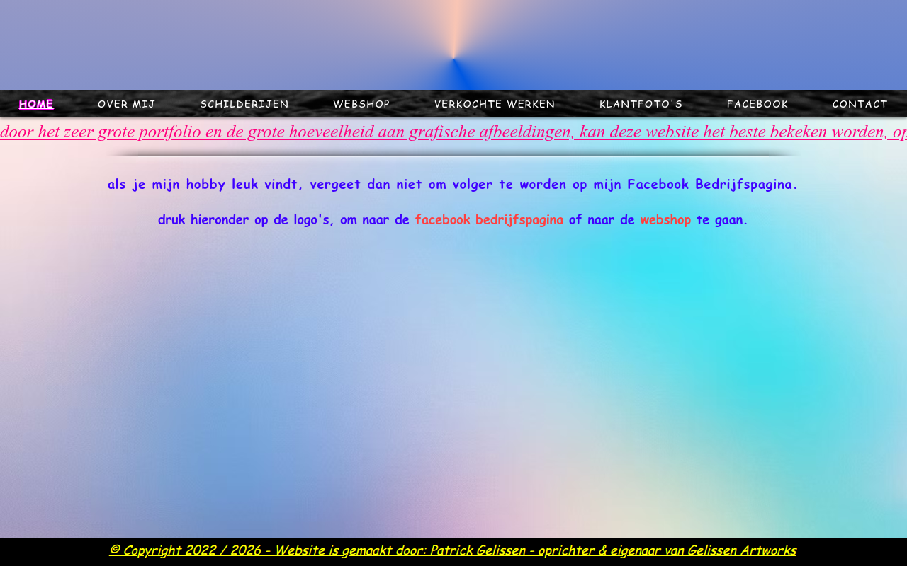 Screenshot van gelissen-artworks.nl