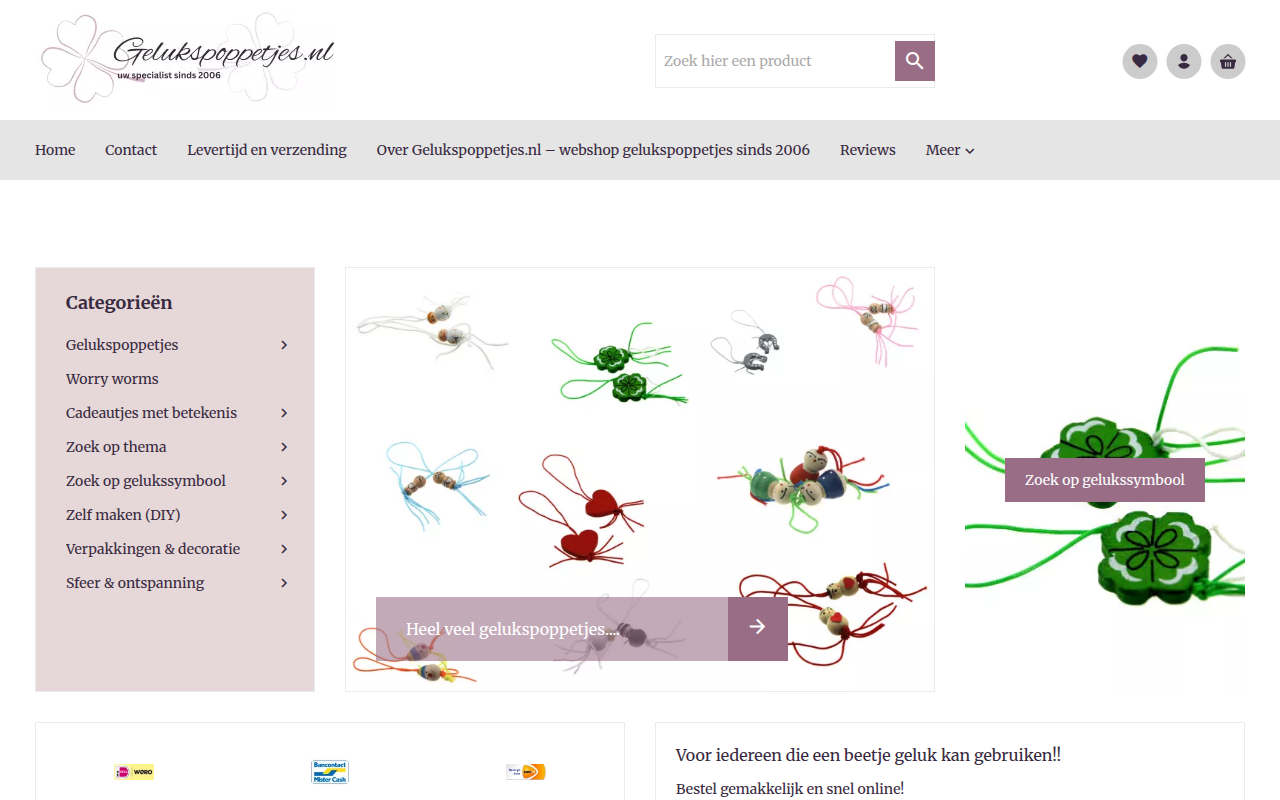 Screenshot van gelukspoppetjes.nl