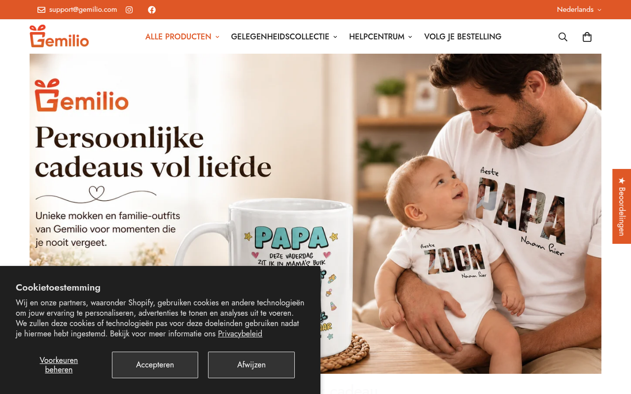 Screenshot van gemilio.com