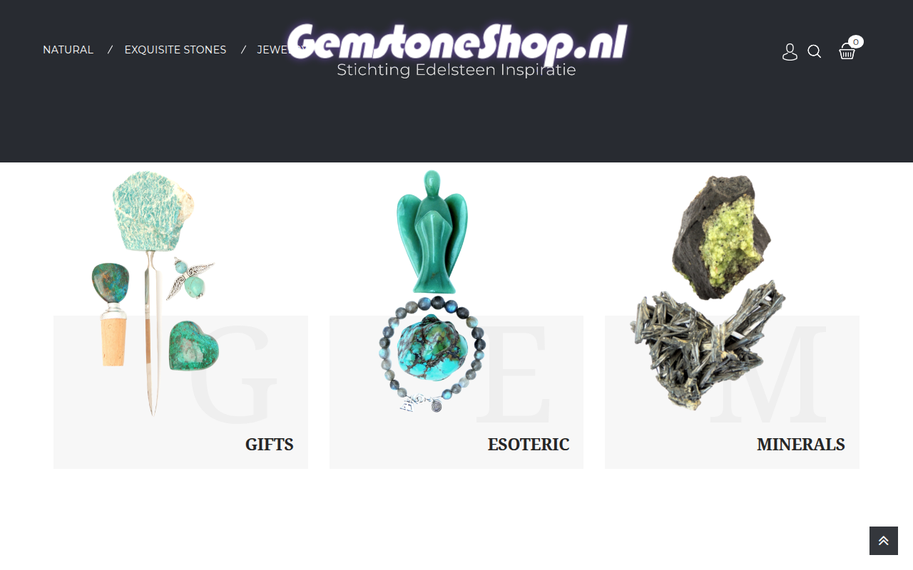 Screenshot van gemstoneshop.nl