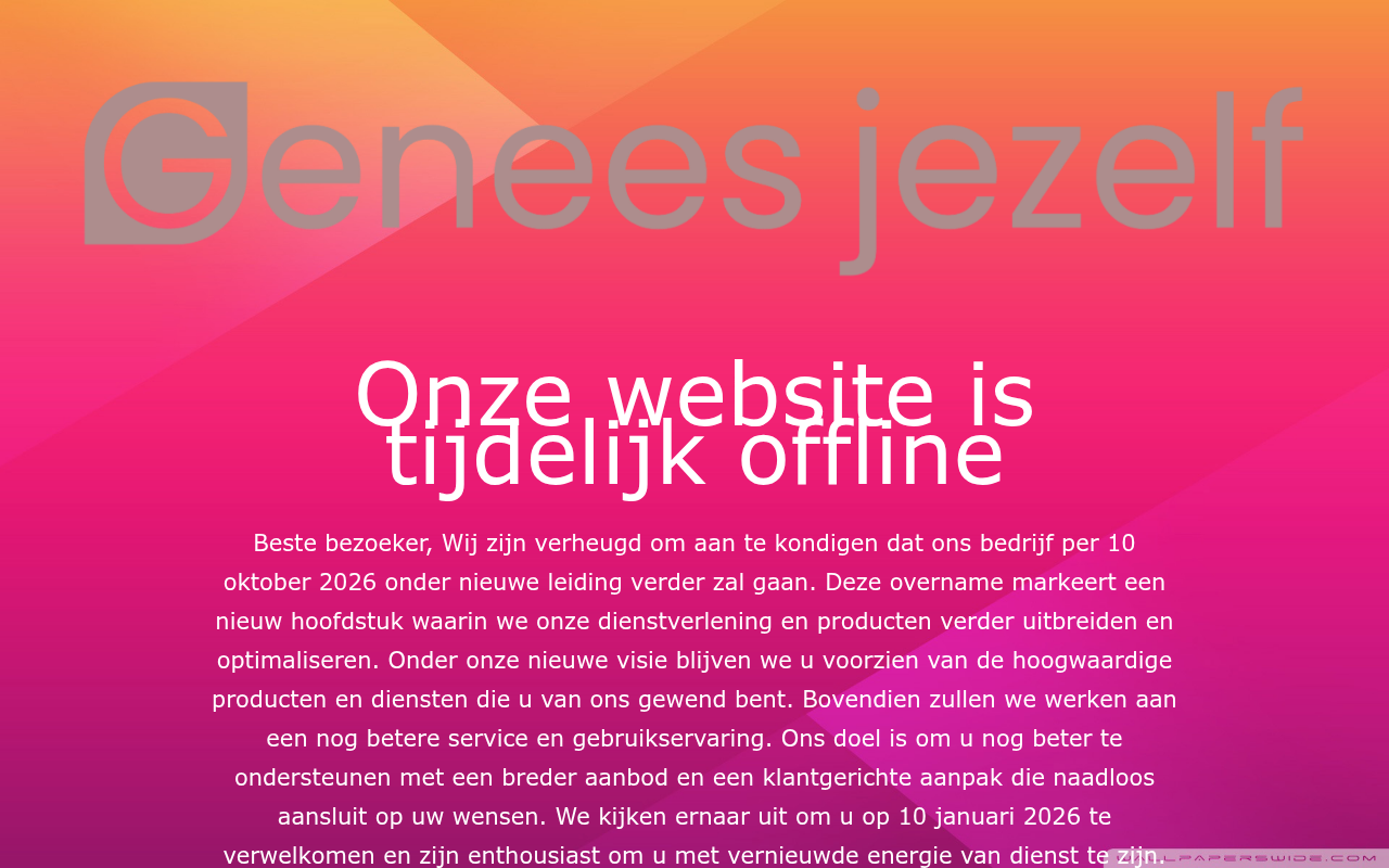 Screenshot van geneesjezelf.nu