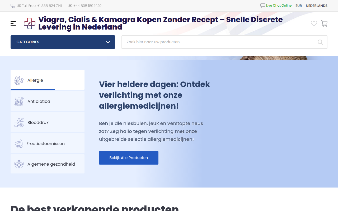 Screenshot van generikaapotheek.nl