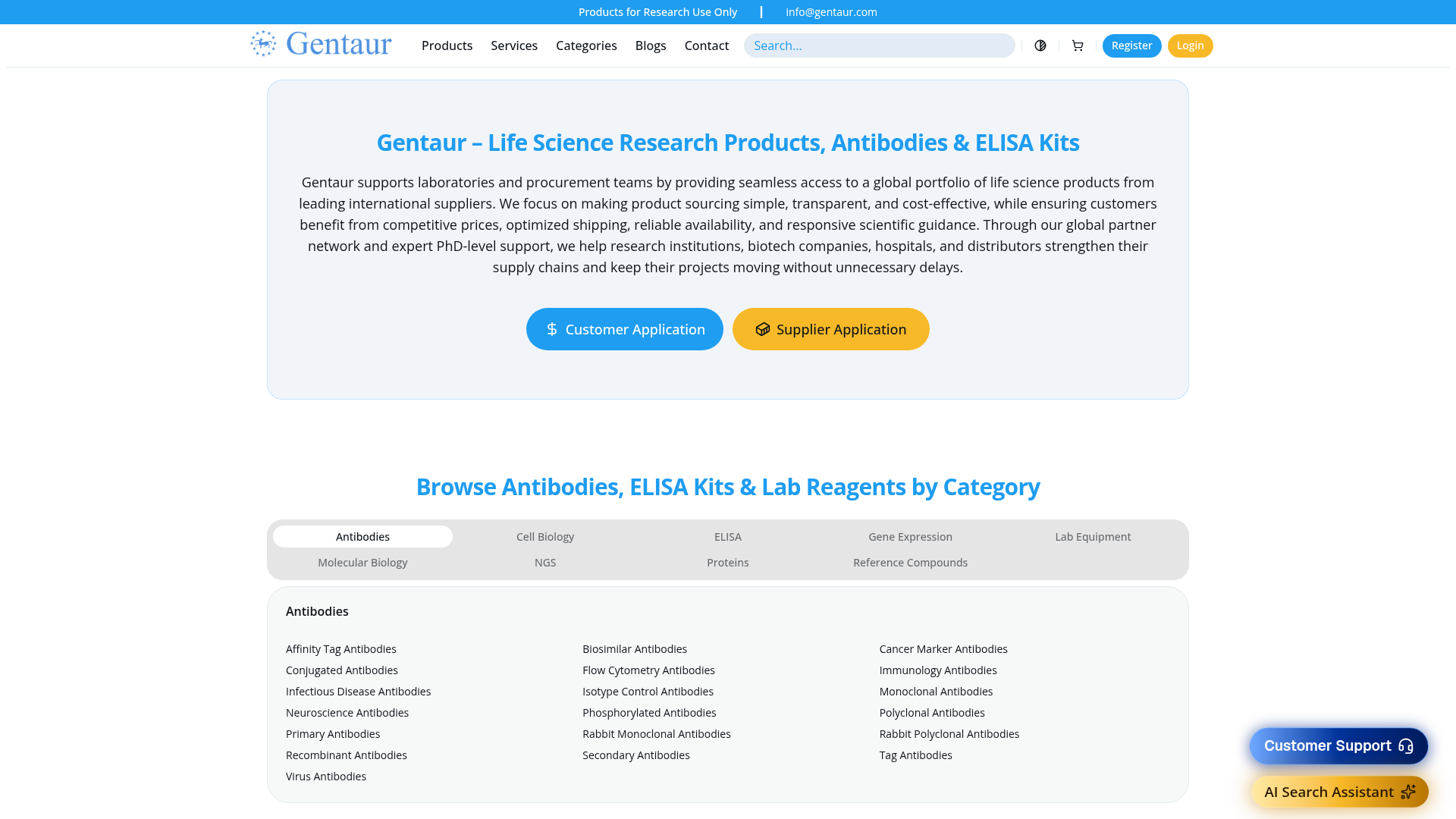 Screenshot van gentaur.com