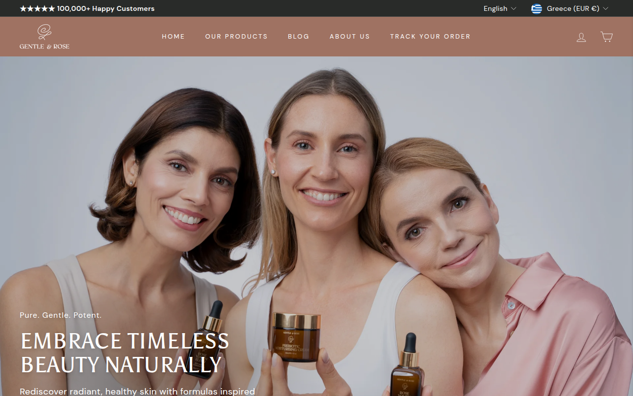 Screenshot van gentleandrose.com