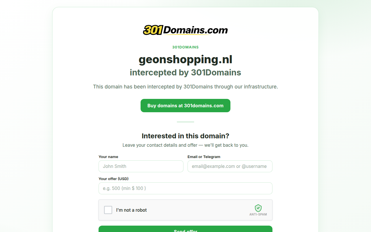 Screenshot van geonshopping.nl