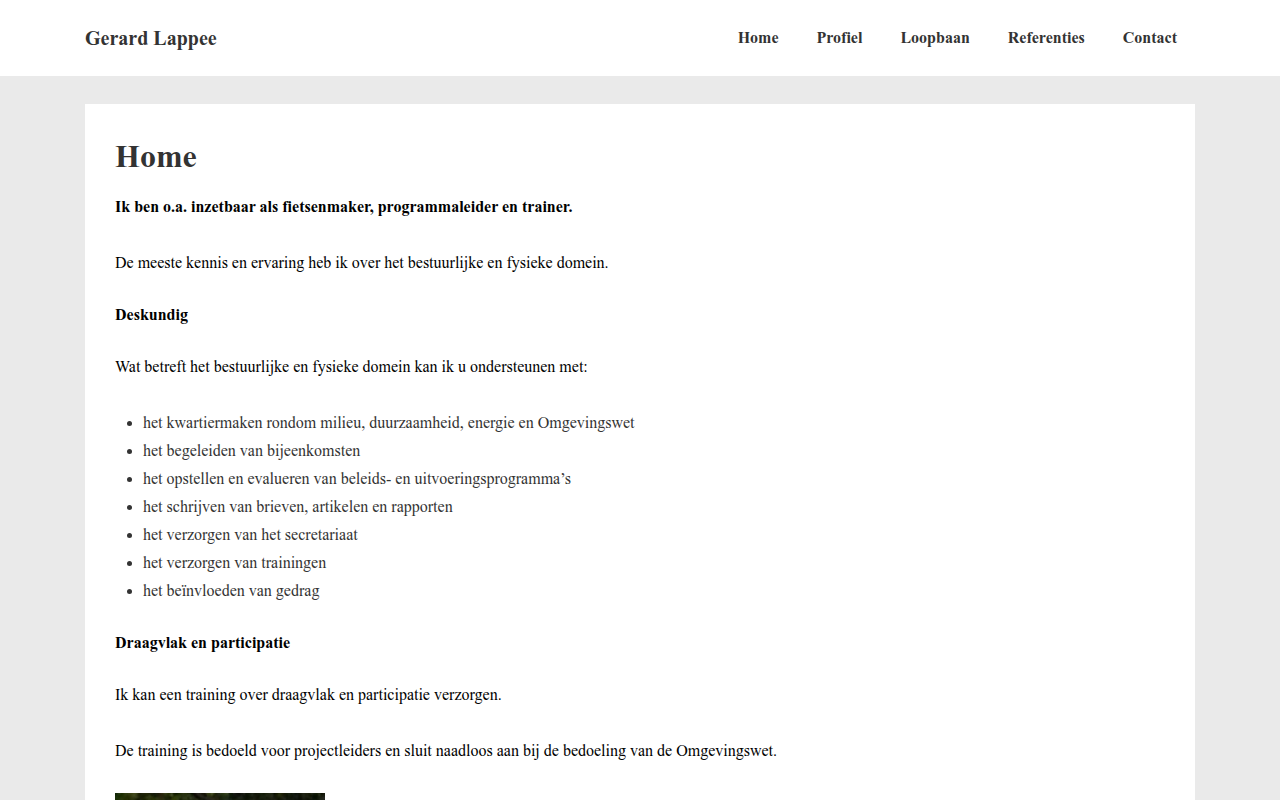 Screenshot van gerardlappee.nl