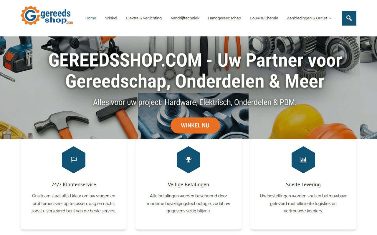 Screenshot van gereedsshop.com