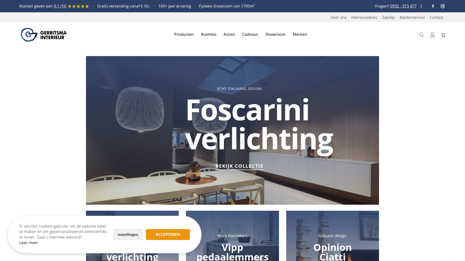 Screenshot van gerritsmainterieur.nl