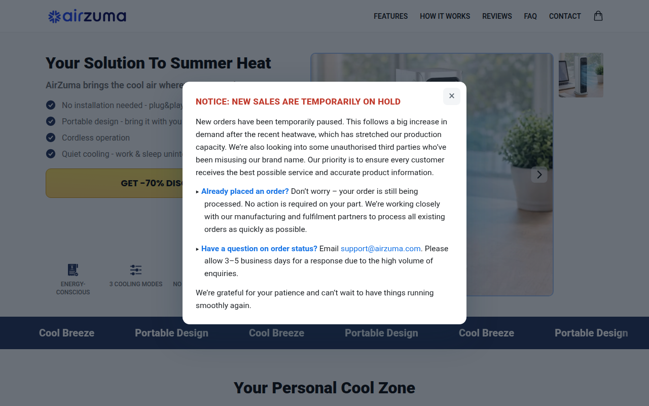 Screenshot van get-airzuma.com